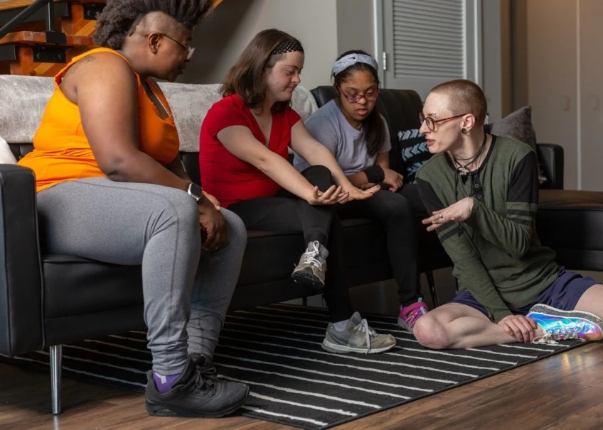 Group of disabled friends